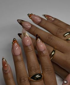 Aethstetic Nails, New Year’s Nails, Y2k Chrome Nails, Gel Nails Y2k, Y2k Chrome, Nails Hand Painted, Nails Y2k, Nails Gel Nails, Custom Press On Nails