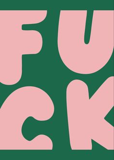 the letter f is made up of pink and green letters on a dark green background