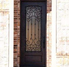 IWD Handcrafted Forged Iron Single Exterior Door CID-090 Classical Grille Design Square Top Aquatex Glass Single Exterior Doors, Iron Front Doors, Wrought Iron Entry Doors, Wrought Iron Front Door, Iron Front Door, Side Entrance, Iron Entry Doors, Door Sweep, Wrought Iron Doors