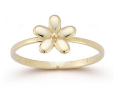 Discover the essence of simplicity and elegance with the Puffed Single Flower Ring. This 14K gold ring captivates with its beautifully crafted puffed flower design, featuring five delicate petals that embody timeless beauty and grace. A perfect blend of sophistication and charm, it's an exquisite choice for those who appreciate the finer things in life. From Luminosa Gold. Pandora Gold, Gold Flower Ring, Rings Diamond, Single Flower, Gold Flower, 14k Gold Ring, Flower Ring, Gold Flowers, Stackable Rings