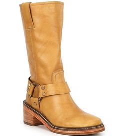 Frye Kate Harness Leather Moto Boots | Dillard's Frye Boots Outfit, Fall Leather Boots, Tiktok Fashion, Harness Boots, Frye Boots, Leather Moto, Moto Boots, Dillard's, Boots Outfit