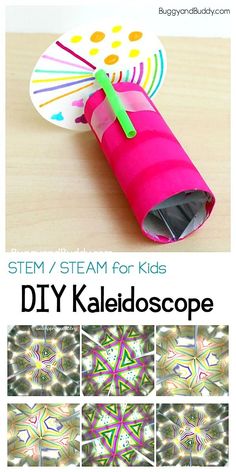 STEM and STEAM for Kids: Children will love exploring the science of light and reflections while creating patterns and in this fun craft and science project all in one! #buggyandbuddy #stem #steam #scienceforkids #scienceprojects #scienceexperments #craftsforkids #kidscrafts Diy Kaleidoscope, Science Kids, Stem Crafts, Science Activity, Kid Experiments, Science Projects For Kids, Stem Steam, Science Activities For Kids