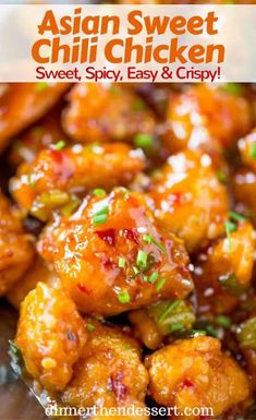 Asian Sweet Chili Chicken - Dinner, then Dessert Chinese Sweet Chili Chicken, Asian Dinner For Two, Sweet Chili Chicken Bites, Sweet And Pungent Chicken, Chili Chicken Recipe Chinese, Sweet Thai Chicken, Asian Chili Chicken, Sweet And Spicy Chicken Bites, Sweet Hot Chicken