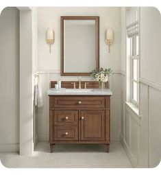 James Martin 424-V36-WLT Lorelai 36" Freestanding Single Bathroom Vanity in Mid-Century Walnut Signature Hardware Elmdale Vanity, 36 Inch Wooden Bathroom Vanity, Brass And Wood Bathroom, Master Bath Single Vanity, Walnut Vanity Bathroom Ideas, Freestanding Bathroom Vanity, Bathroom Single Vanity Ideas, 36 Inch Vanity Bathroom Ideas, Stained Bathroom Vanity