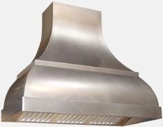 a stainless steel range hood on a white background