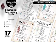 Improve your emotions and energy vibrations with our Emotional Frequency Charts. These printable PDF guides are designed for those practicing the Law of Attraction, mindfulness, and spiritual healing. Gain insights into different emotional states and their impacts on mental and physical health.  Available in two beautiful designs: old paper and clear.  What's Included: 17 detailed frequency charts Guides on emotional states and energy vibrations Available in US Letter and A4 sizes Two design opt Energy Frequency Vibration, Energy Frequency, Body Chart, Astrology Planets, Meditation Practices, Letter Paper, Old Paper, Spiritual Healing, Physical Health