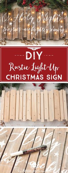 the diy rustic light up christmas sign