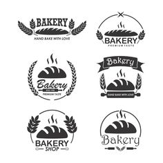 bakery logos and emblems with bread