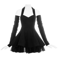 Separate Sleeves, Shopping List Clothes, Halter Neck Mini Dress, Tulle Underskirt, Dress With Tulle, Bodycon Cocktail Dress, Dress With Sleeves, Black Evening Dresses