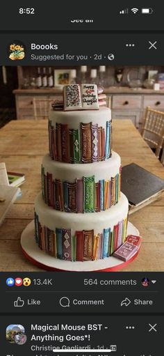 Happy Birthday Torte, Gateau Harry Potter, Book Cakes, Creative Wedding Cakes, Fondant Wedding Cakes, Book Cake, Book Party, Cool Cakes, Fancy Cakes