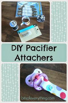 the instructions for how to make pacifier attachments are shown in this collage