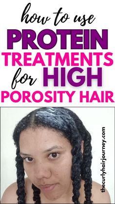 One of the best high porosity hair care tips I can give you is regular protein treatments, high porosity hair protein treatment | best protein treatment for high porosity hair | protein treatment for high porosity hair care routine | diy protein treatment for high porosity hair. Pre Poo Natural Hair Recipes, High Porosity Hair Regimen, Curly Hair Journey, Pre Poo Natural Hair, Natural Hair Recipes, Control Frizzy Hair, Ayurvedic Hair Growth, Porous Hair