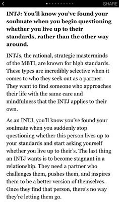 INTJ soulmate Intj Architect Personality, 584 Tritype, Intj Male In Love, Intj Girlfriend, Intj Loves, Intj Boyfriend, Intj In Love, Intj Type, Intj Things