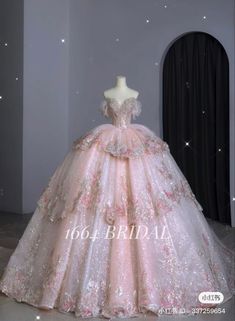 Big Ball Gowns Fairytale, Debut Gowns, Gaun Abad Pertengahan, Debut Dresses, Glitter Wedding Dress, Pink Ball Gown, Prom Dresses Long Pink, Ethereal Dress, Quinceanera Dresses Pink