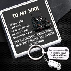 Traitor Truck Dog Tag Keychain - Trucker - To My Man - Drive Safely - Gkna26001 Boyfriend Truck Gifts, Truck Gifts For Boyfriend, To My Man, Truckers Wife, Cute Message, Drive Safely, Farmhouse Patio, Gifts For Truckers, Truck Gifts