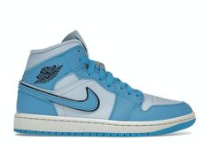 Check out the Jordan 1 Mid SE Ice Blue (Women's) available on @StockX Air Jordan 1 Women, Jordan Mid, Blue Jordans, Air Jordan 1 Mid Se, Cheap Jordans, Jordan Sneakers, Hot Sneakers, University Blue, Air Jordan 1 Mid