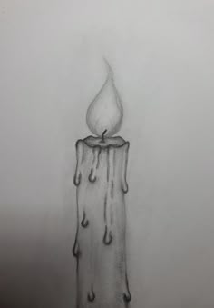 a drawing of a candle with water dripping from it