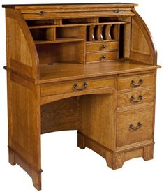 an old fashioned wooden desk with drawers