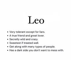 the words leo are written in black and white