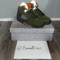 Jordan 5 Retro: Army Olive Jordan Green, Olive Clothing, Jordan 5 Retro, Shoes Jordan, 2024 Color, 14th Birthday, Jordan 5, Jordans For Men, Jordan Shoes