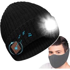 Product Details Fabric Type 70% Acrylic, 30% Polyester Care Instructions Machine Wash Origin Imported Closure Type Clasp Country Of Origin China About This Item Hands-Free Removable Led Headlight:Made Out Of A Blend Of Acrylic And Cotton Fibers,This Wireless Novelty Knit Beanies Hat Does A Great Job Of Keeping Warm.Not Like The Common Light Beanie With An Ugly Big Hole On Forehead,Our Removable Led Flashlight Module Was With 3 Magnetic Clasp Button,Just Remove It If You Think It A Hassle When Wearing In Daylight,And Just Install It To Light Up Your Way For Outdoor Activity At Night Time,An Unique Patented Design For Better Looking. Knit Beanies, Mens Beanie, Black Clothing, Christmas Stocking Stuffers, Face Covering, Winter Beanie, Knit Beanie Hat, Face Coverings