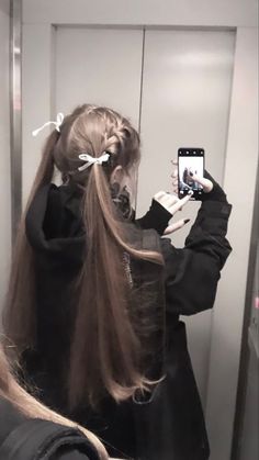 Pin by Michael Sullivan  - ༺♥︎༻ Formal Hairstyles For Layered Hair, Fanasty Outfits, Kawaii Braids, Cute Fancy Hairstyles, Kawaii Hairstyles Long, Cute Hairstyles Aesthetic, Valentines Hair, Bun Braid, Hairstyle Inspo