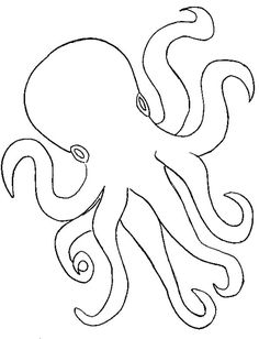 an octopus is shown in black and white