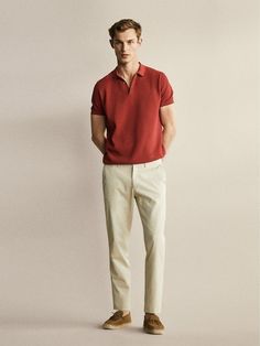 Old Money Fashion Style, Tan Pants Outfit, Massimo Dutti Men, Outfits Summer Casual, Polo Outfit Men, Old Money Fashion, Old Money Outfit