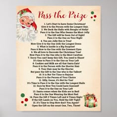 a christmas poem with santa clause on it