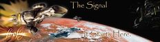 an image of a space station in the background with text that reads, the signal it starts here