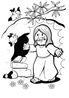 jesus and the black cat coloring page