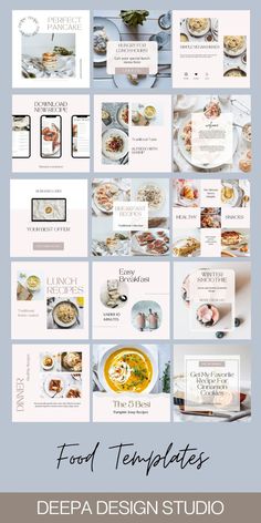 Food templates for Instagram Feed. Food Business Blogger Winter Lunch, Lunch Smoothie, Perfect Pancakes, Templates For Instagram, Food Business, Lunch Menu