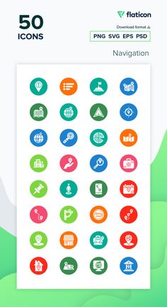 the flat icon set includes different types of icons