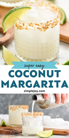 This Coconut Margarita recipe is the perfect summer cocktail. Made with just four ingredients that are easy to keep on hand, you will sip this in the sun all season long. Coconut Margarita Recipe, Tropical Margarita, Coconut Tequila, Coconut Cocktail, Coconut Margarita, Latin American Recipes, Coconut Drinks, Lime Margarita, Tequila Drinks