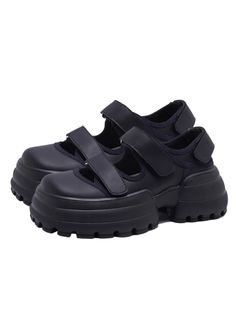 ❤︎Marshmallow sole velcro casual sandals❤︎ Y2k Platform Shoes, Cute Black Sandals, Velcro Shoes, Velcro Sneakers, Melissa Shoes, Fashion Articles, Girly Shoes, Swag Shoes, Dream Shoes