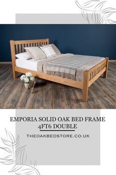 the bed frame is made from solid oak