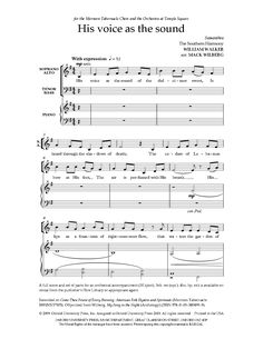 sheet music with the words his voice as the sound