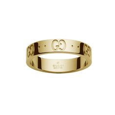 This ring features an iconic Gucci design with the House's GG monogram engraved all the way around the band. Crafted in 18k yellow gold, this ring is approximately 4mm in width. Made in Italy. This ring is a size 6.75. Gucci Style #: YBC073230001014 Platinum Rose Gold, Guccio Gucci, Gucci Jewelry, Gg Monogram, Golden Ring, Plain Bands, Gold Band Ring, Brown Diamond, Cartier Love Bracelet