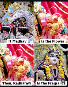 the four images show different types of flowers and decorations, including an image of a woman's face