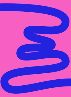 a pink and blue background with an abstract spiral design on the bottom right corner in black