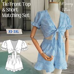 the front top and short matching set is shown with an image of a mannequin