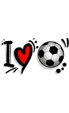 the word i love soccer and a soccer ball