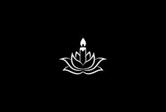 a black and white image of a lotus flower on a dark background with the words, `