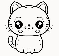 a cartoon cat with big eyes sitting down