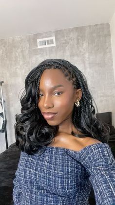 Box French Braids, French Curls Braids Extensions, Head Wraps And Braids, Short 90s Braids, Braids With French Curls Short, Leave Out Sew In Weave Middle Part Braid Pattern, Boho French Curl Bob, Cute Short Braid Hairstyles, Boho Bob French Curl Braids