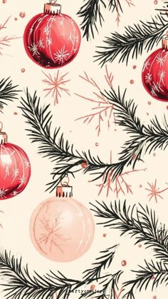 Christmas Themed Backgrounds, Christmas Ornament Background, Christmas Wallpaper Aesthetic For Laptop, Cute Christmas Pattern Wallpaper, Cute Wallpapers Aesthetic Christmas, Christmas Phone Wallpaper Simple, Classic Christmas Wallpaper, Christmastime Aesthetic, Christmas Illustration Wallpaper