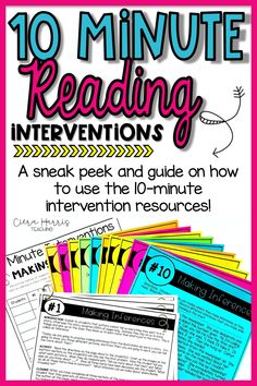 the 10 minute reading instructions for students to use