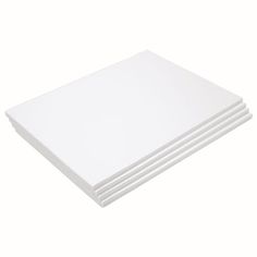 four white paper sheets stacked on top of each other in front of a white background