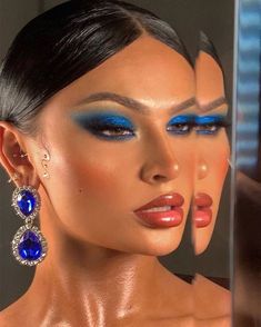 Mekap Mata, Smink Inspiration, Dope Makeup, Edgy Makeup, Makeup Eye Looks, Creative Makeup Looks, Blue Makeup, Editorial Makeup, Sims 4 Cc