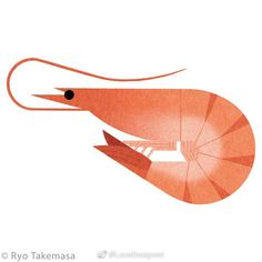 an orange shrimp with its mouth open on a white background